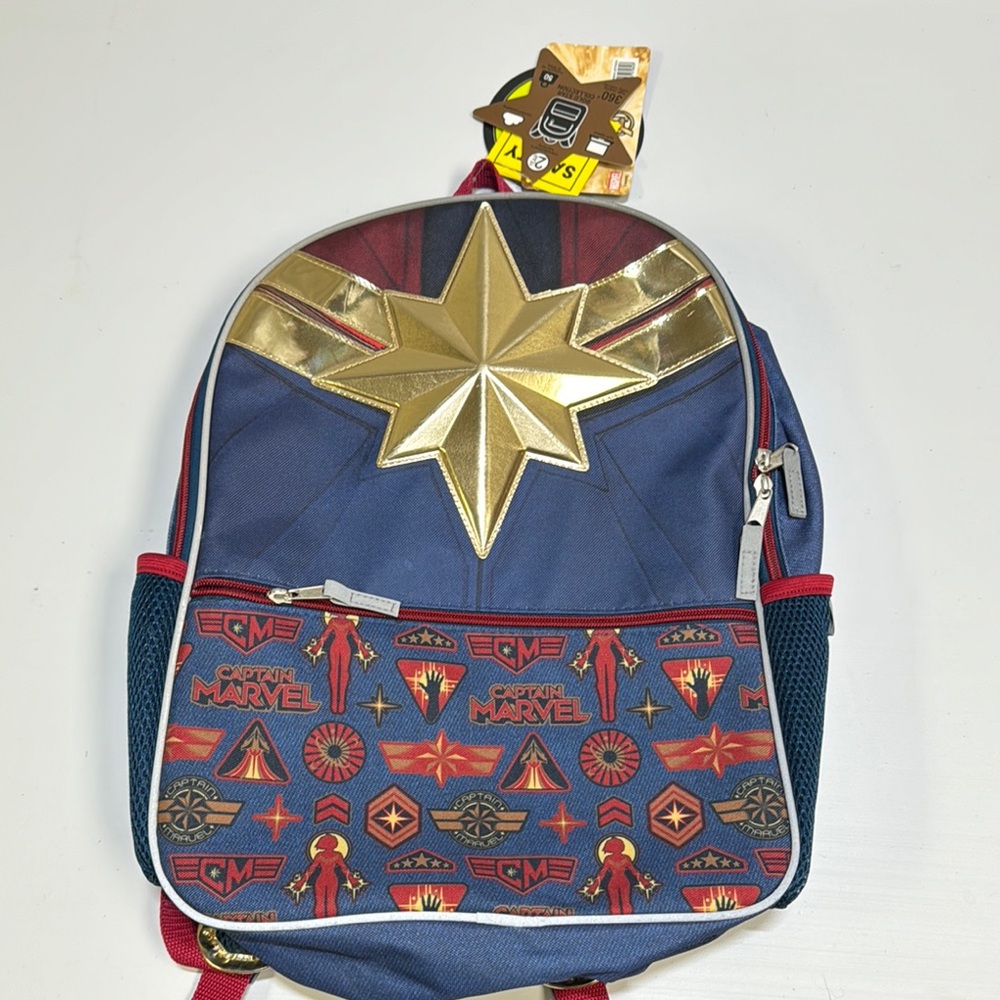 NWT Captain Marvel Backpack - Blue and Red with gold star